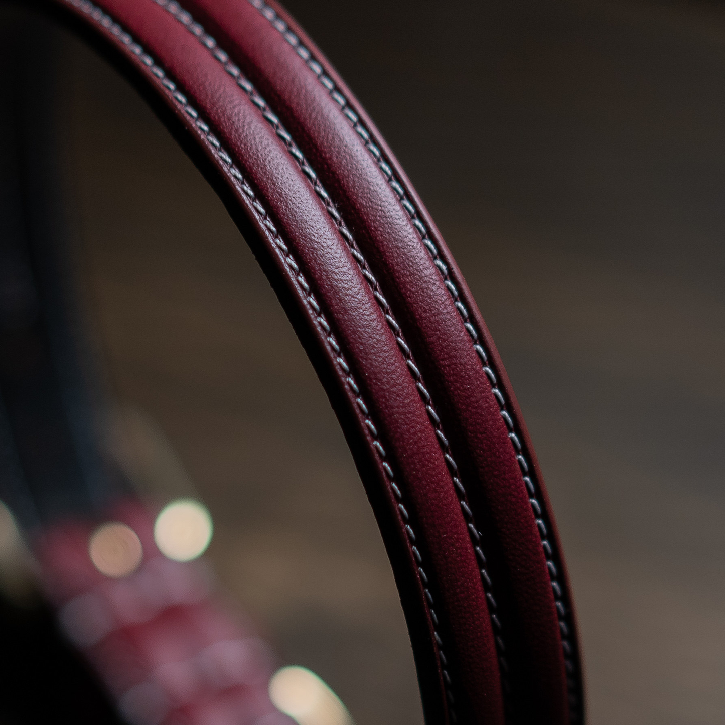 TGinger Heritage · Calf Leather Collar — Wine Brown