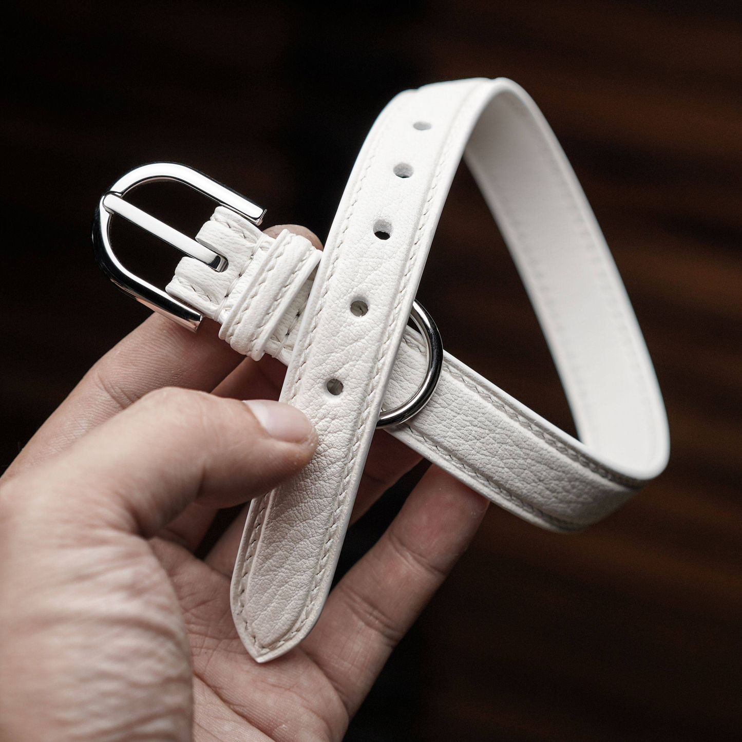 TGinger Heritage · Deerskin Collar — Polar Silk