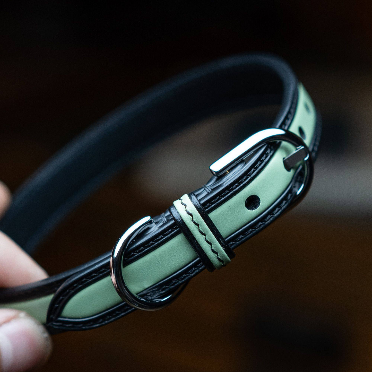 TGinger Heritage · Calf Leather Collar — Arctic Mint