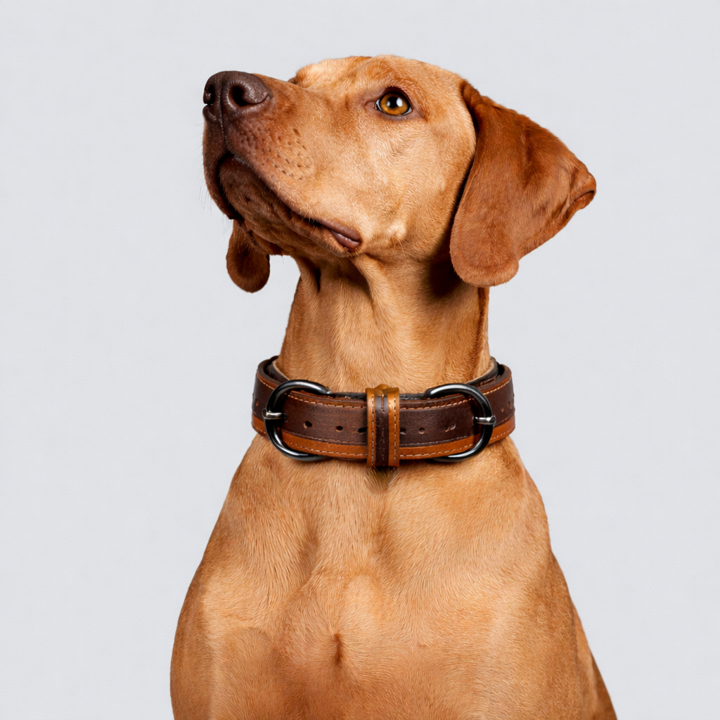 TGinger Heritage · Calf Leather Collar — Deep Brown