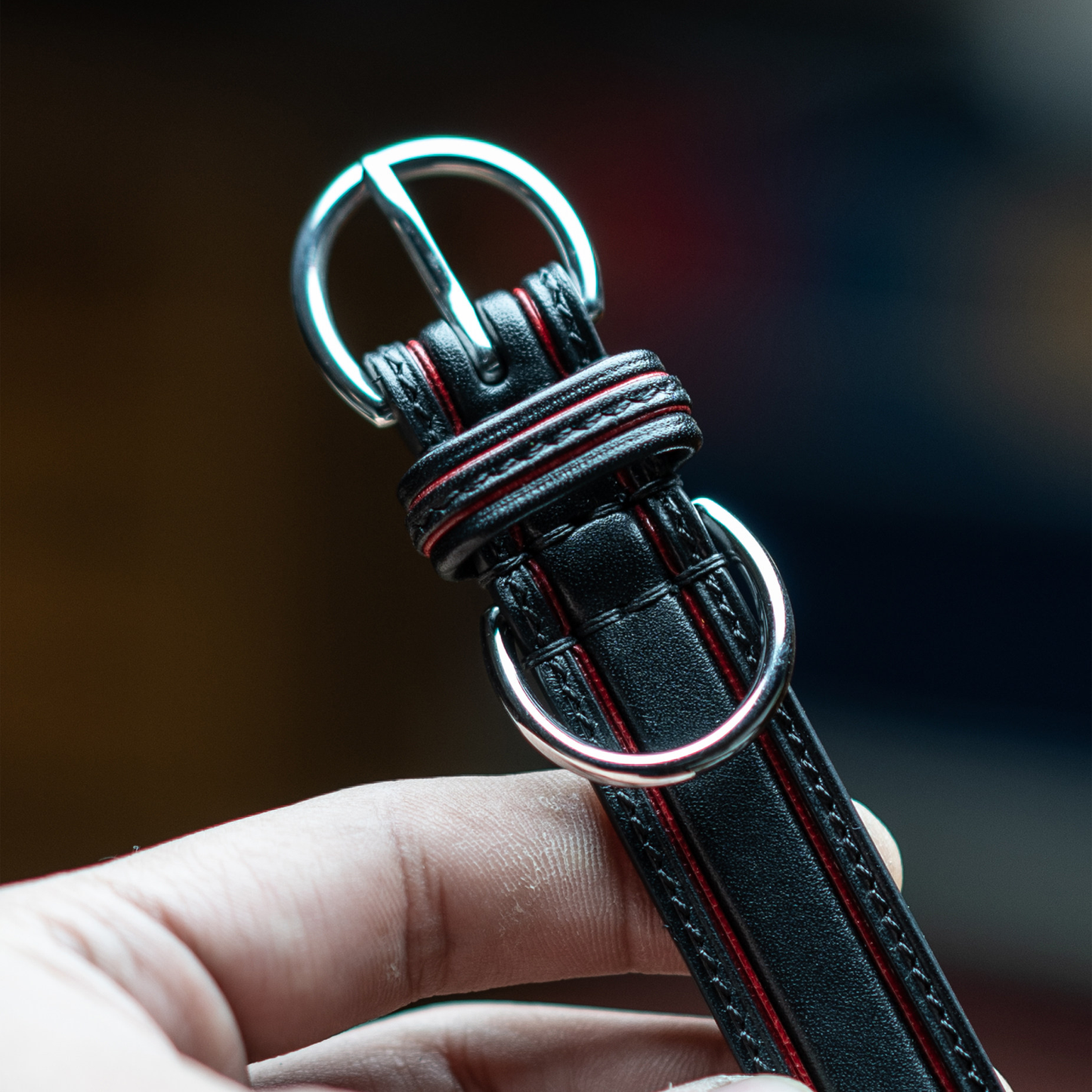 TGinger Heritage · Calf Leather Collar — Obsidian