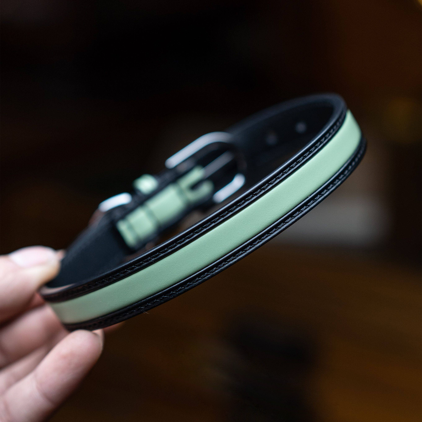 TGinger Heritage · Calf Leather Collar — Arctic Mint