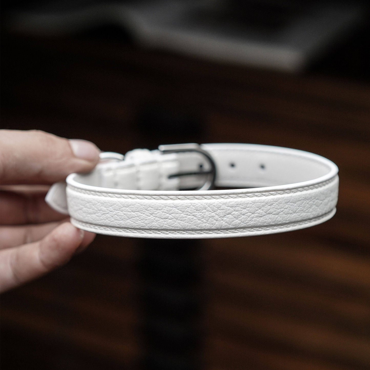 TGinger Heritage · Deerskin Collar — Polar Silk