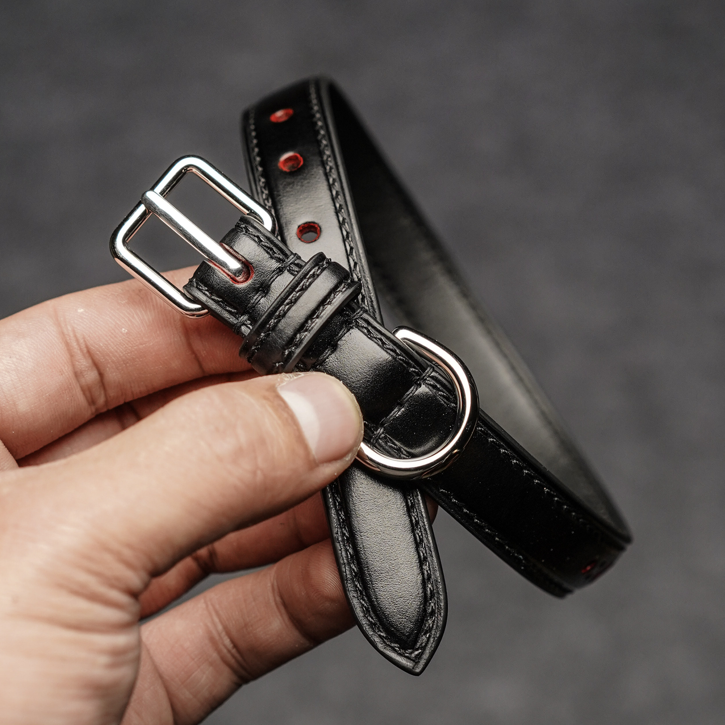 TGinger Heritage · Calf Leather Collar — Red Dot