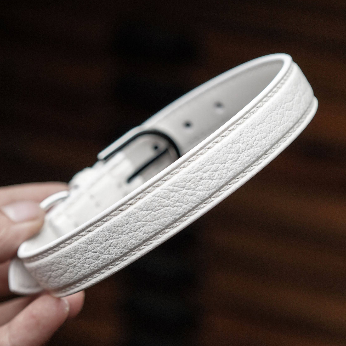 TGinger Heritage · Deerskin Collar — Polar Silk