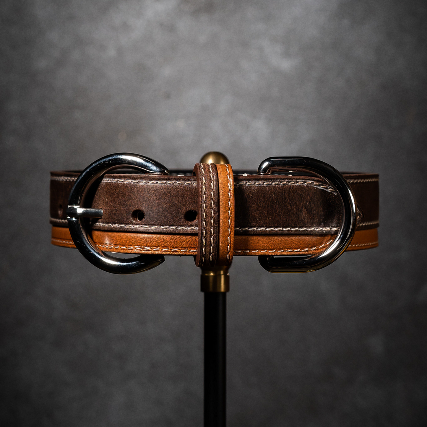 TGinger Heritage · Calf Leather Collar — Deep Brown