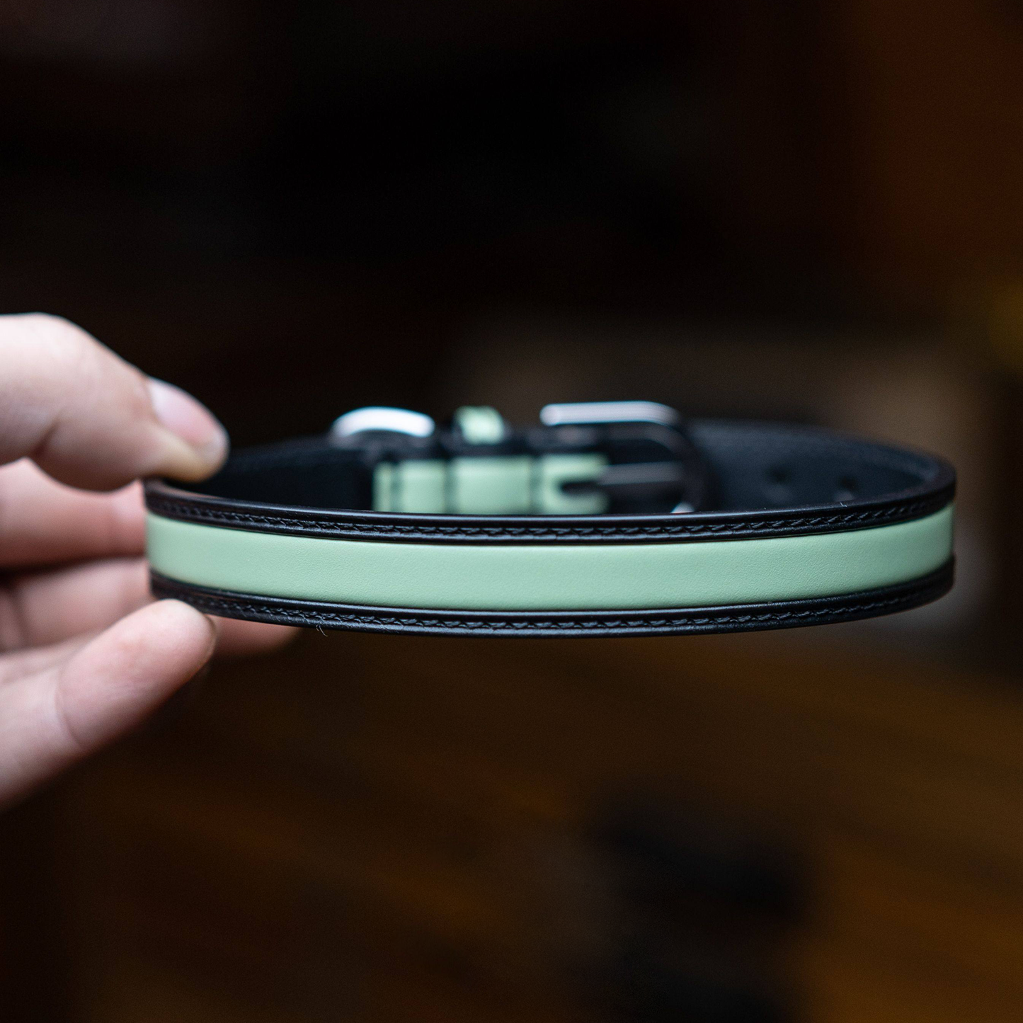 TGinger Heritage · Calf Leather Collar — Arctic Mint