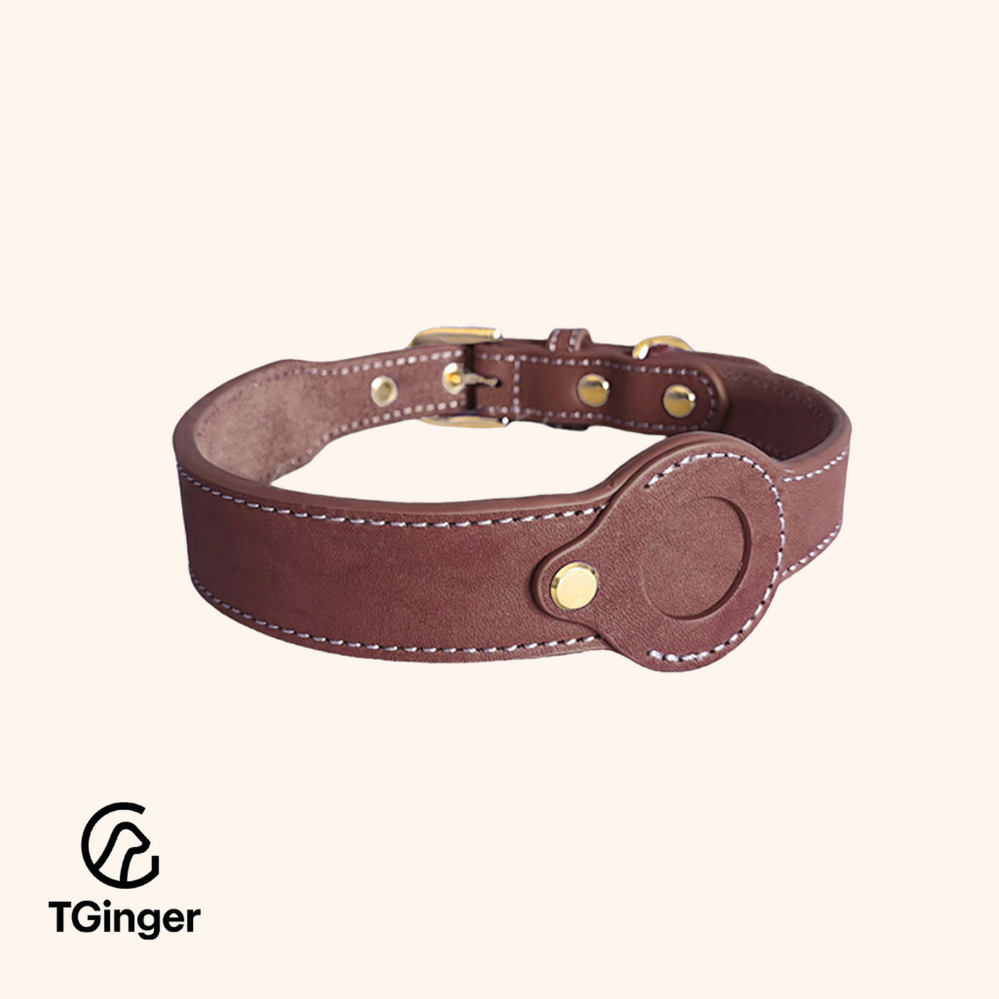 TGinger Classic · Leather AirTag Collar