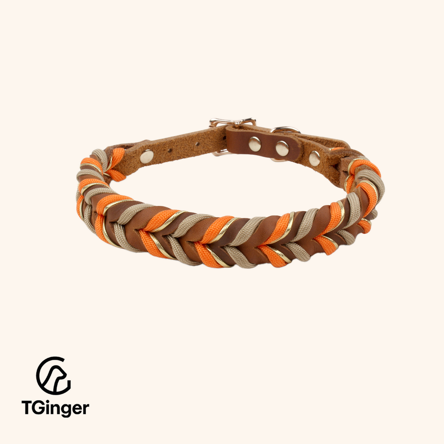 TGinger Woven · Leather-Weave Rope Leash