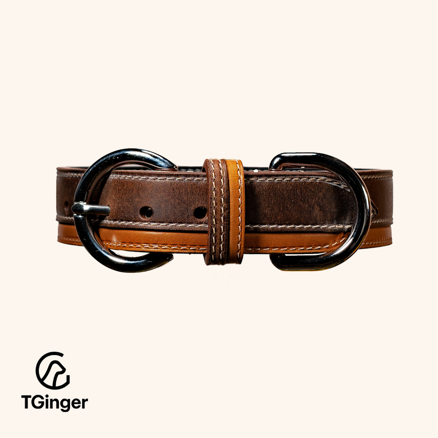 TGinger Heritage · Calf Leather Collar — Deep Brown