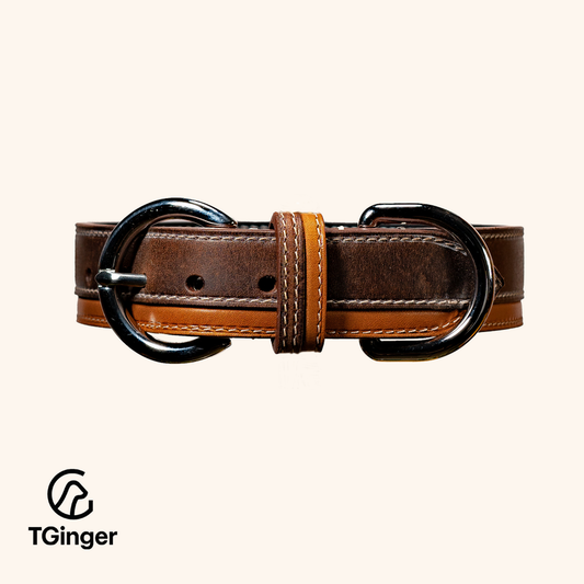 TGinger Heritage · Calf Leather Collar — Deep Brown