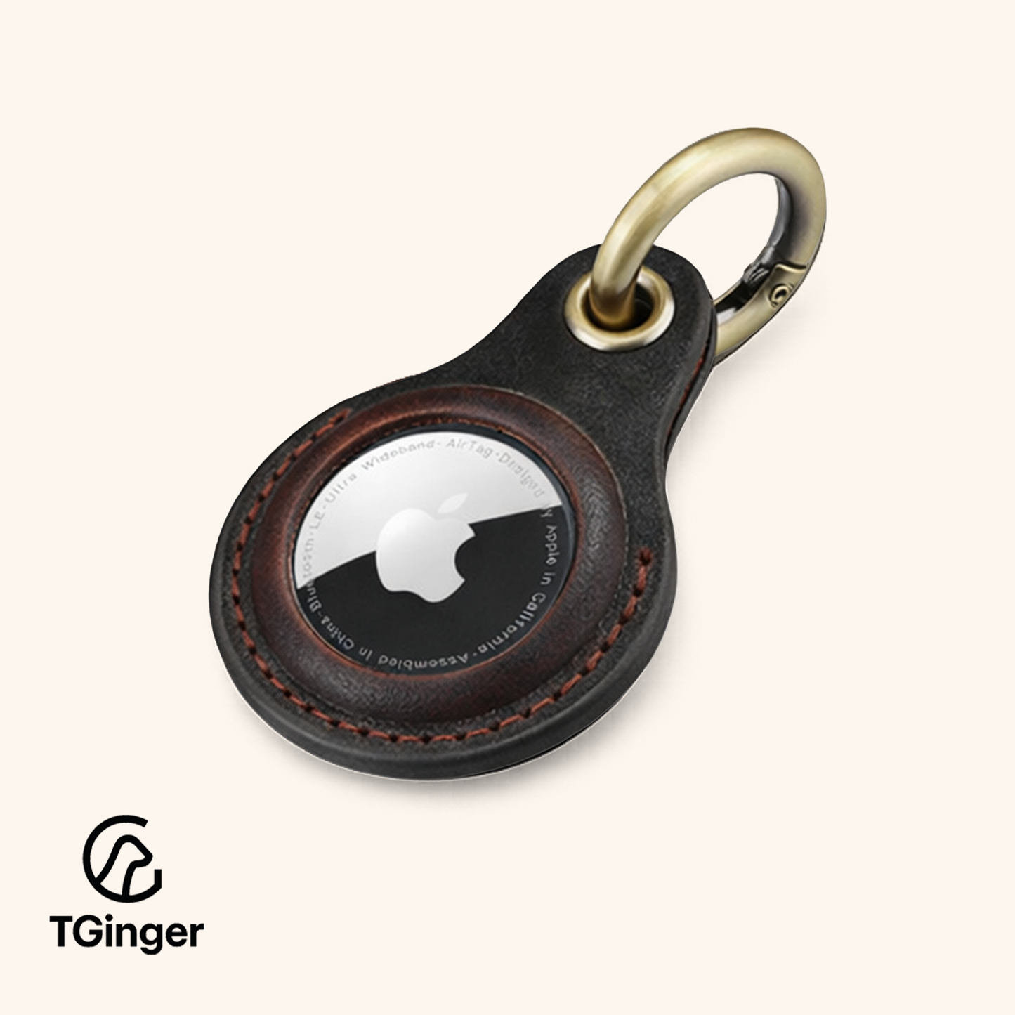 TGinger Classic · Leather AirTag Holder for Dogs