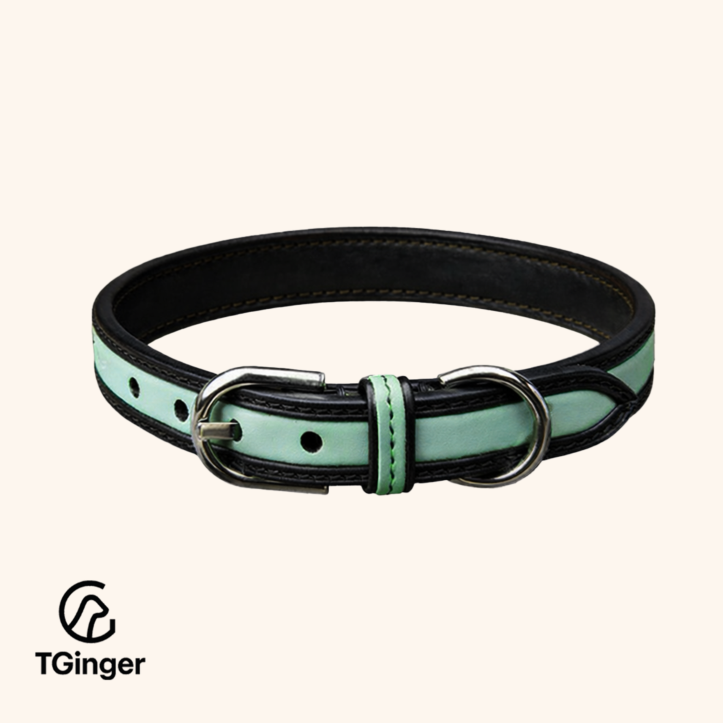 TGinger Heritage · Calf Leather Collar — Arctic Mint
