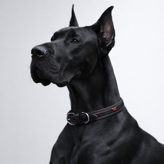 TGinger Heritage · Calf Leather Collar — Obsidian