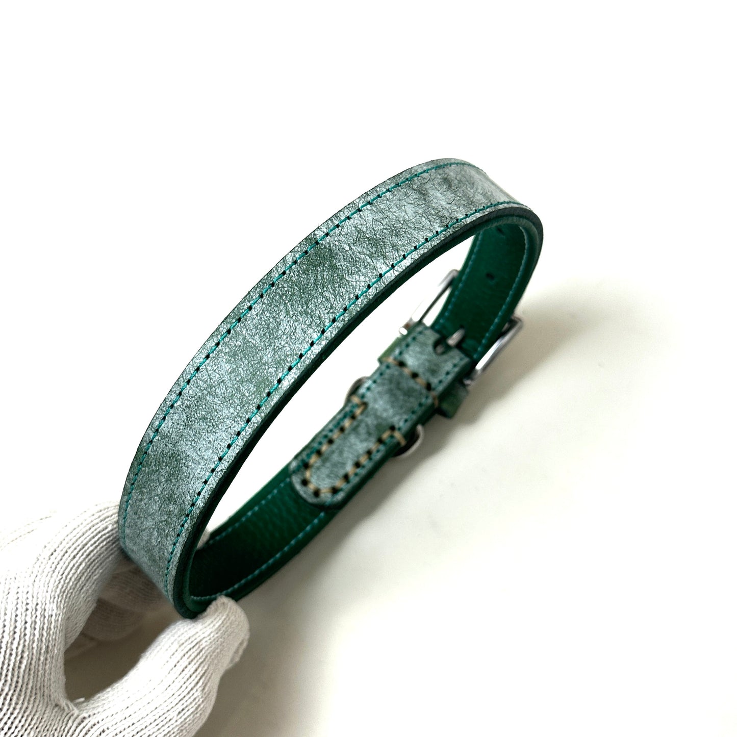 TGinger Classic · Matte Leather Collar — Deep Forest